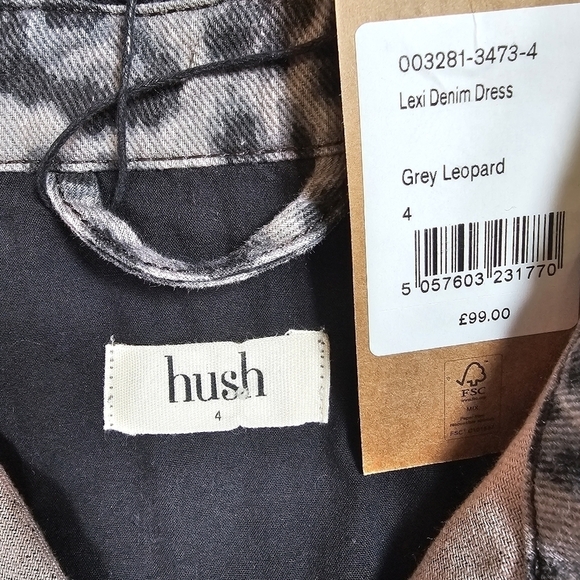 NWT Hush Gray Leopard Lexi Denim Dress Size 4 - Picture 13 of 14